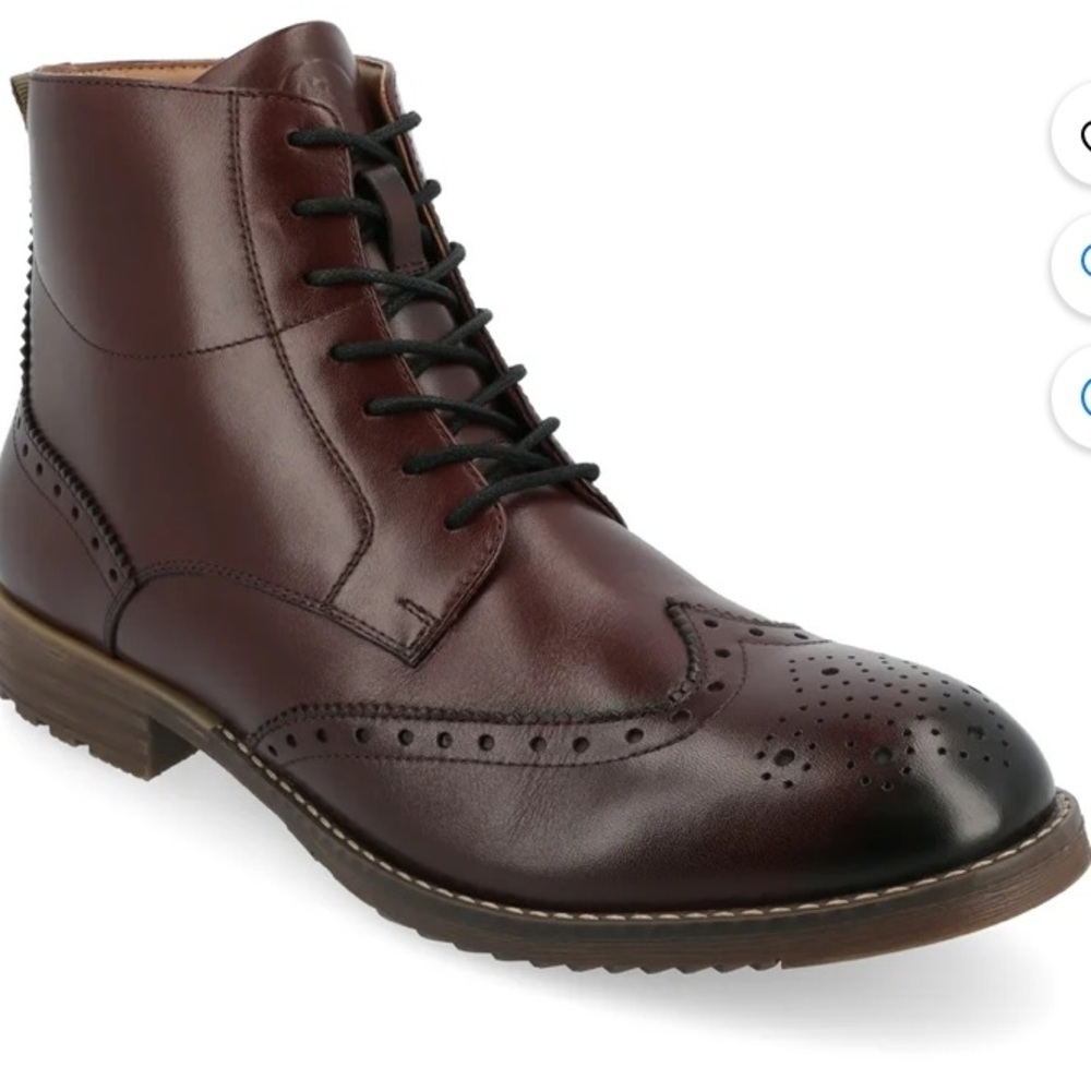 Thomas & Vine Edison Tru Comfort Foam Wingtip Ankle Boot new